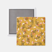 Bloemen met gele achtergrond magneet (Voorkant / Achterkant)