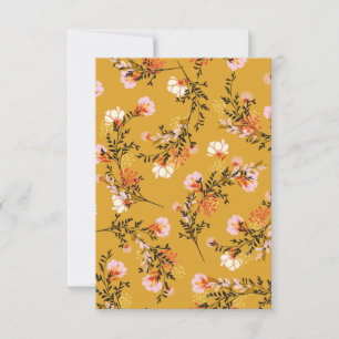Bloemen met gele achtergrond RSVP kaartje