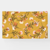 Bloemen met gele achtergrond spandoek (Horizontaal)