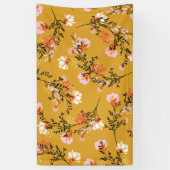 Bloemen met gele achtergrond spandoek (Verticaal)