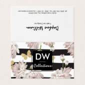 Bloemen met glinsterende vlinders visitekaartje (Buitenkant ongevouwen)