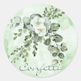 Bloemen met Greenery Confetti Sticker