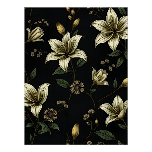 Bloemen met Groen Blad Perfect Poster (Voorkant)