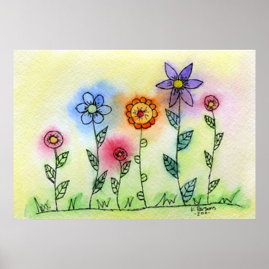 Bloemen met Halos Poster (Voorkant)