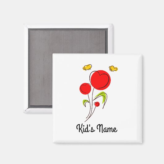 Bloemen met hart magneet (Voorkant / Achterkant)