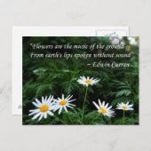 Bloemen met het Briefkaart van Citaten (Voorkant / Achterkant)