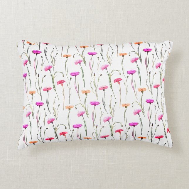  bloemen met het dakpatroon accent kussen (Voorkant)