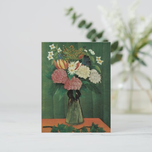 Bloemen met Ivy van Henri Rousseau,  Floral Briefkaart (Staand voorkant)