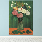 Bloemen met Ivy van Henri Rousseau,  Floral Canvas Afdruk (Insitu (Houten vloer))