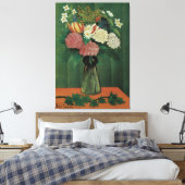 Bloemen met Ivy van Henri Rousseau,  Floral Canvas Afdruk (Insitu (Slaapkamer))