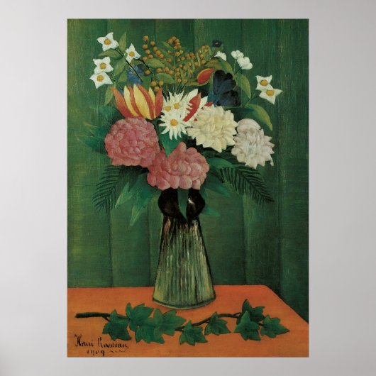Bloemen met Ivy van Henri Rousseau,  Floral Poster (Voorkant)