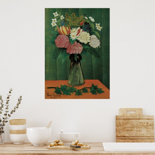 Bloemen met Ivy van Henri Rousseau,  Floral Poster (Keuken)