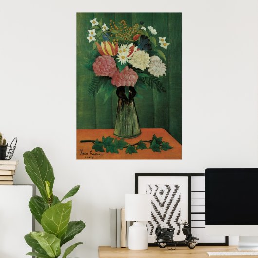 Bloemen met Ivy van Henri Rousseau,  Floral Poster (Thuiskantoor)