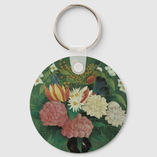 Bloemen met Ivy van Henri Rousseau, Floral Sleutelhanger (Voorkant)