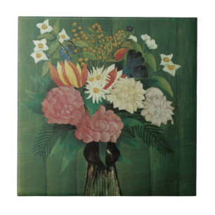 Bloemen met Ivy van Henri Rousseau, Floral Tegeltje
