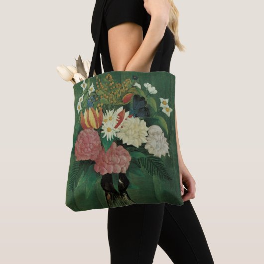 Bloemen met Ivy van Henri Rousseau,  Floral Tote Bag (Dichtbij)