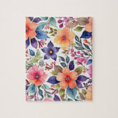 Bloemen met kleurrijke waterverf legpuzzel (Verticaal)