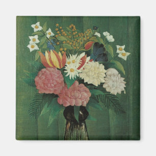 Bloemen met Klimop door Henri Rousseau, Vintage bl Magneet