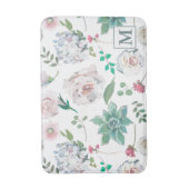 Bloemen met Monogram Badmat (Voorkant Verticaal)