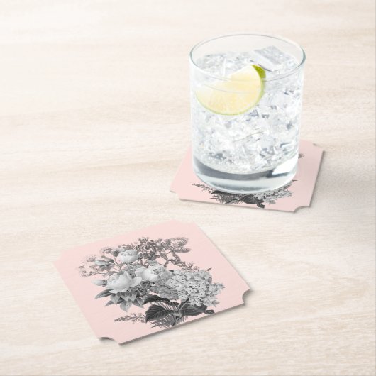  bloemen met mosterd roze kartonnen onderzetters (Insitu)