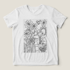 Bloemen met muis en slak Tri-Blend shirt