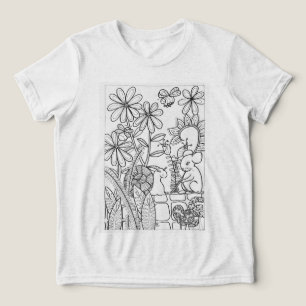 Bloemen met muis en slak Tri-Blend shirt