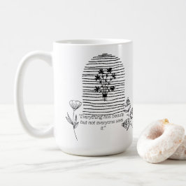 Bloemen met offerte lijn art koffiemok