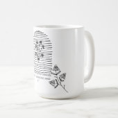 Bloemen met offerte lijn art koffiemok (Voorkant rechts)