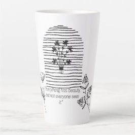 Bloemen met offerte lijn art latte mok