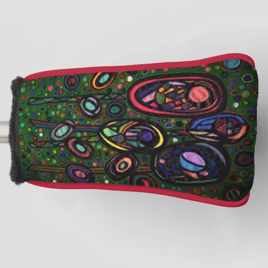 Bloemen met patroon golfheadcover (Voorkant)