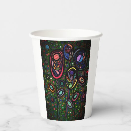 Bloemen met patroon papieren bekers (Achterkant)