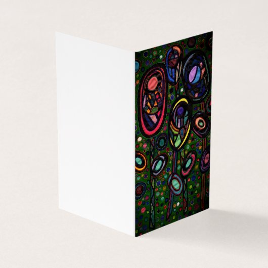 Bloemen met patroon visitekaartje (Buitenkant)