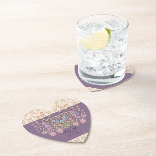 Bloemen met pruim kartonnen onderzetters (Insitu)