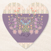 Bloemen met pruim kartonnen onderzetters (Voorkant)