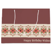 Bloemen met roze en perzik groot cadeauzakje (Voorkant)