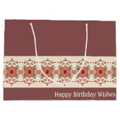 Bloemen met roze en perzik groot cadeauzakje (Achterkant)