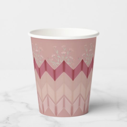 Bloemen met roze papieren bekers (Achterkant)