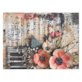 Bloemen met rustieke pianotoetsen en verouderde mu tafelkleed (Voorkant (Horizontaal))