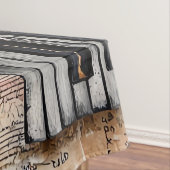 Bloemen met rustieke pianotoetsen en verouderde mu tafelkleed (Voorbeeld)