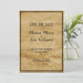 Bloemen met textiel save the date (Staand voorkant)