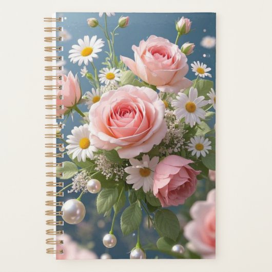Bloemen met tijdloze extravagante elegantie planner (Voorkant)
