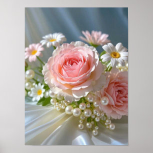 Bloemen met tijdloze extravagante elegantie poster