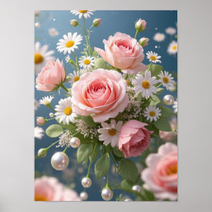 Bloemen met tijdloze extravagante elegantie poster