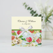 Bloemen met uitnodiging voor weduwen (Staand voorkant)