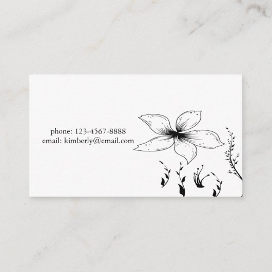 Bloemen met vijf bloemblaadjes visitekaartje (Achterkant)