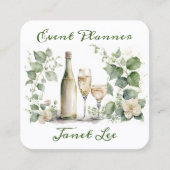 Bloemen met wijn Event Planner Vierkante Visitekaartje (Voorkant)