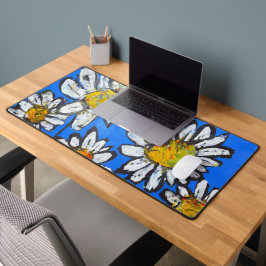 Bloemen met witte pedalen bureaumat