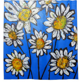 Bloemen met witte pedalen douchegordijn