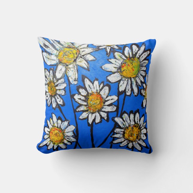 Bloemen met witte pedalen kussen (Voorkant)