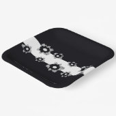 Bloemen met zwart en wit papieren bordje (Gebogen)